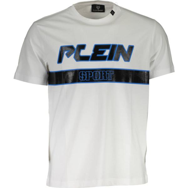t-shirt Plein sport bianco con stampe