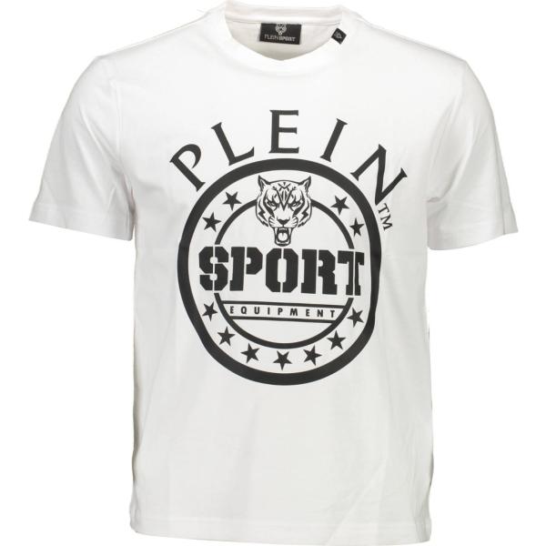 t-shirt Plein sport bianco con stampe
