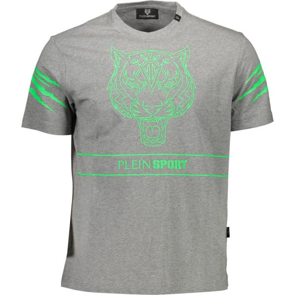 t-shirt Plein sport grigio con stampe