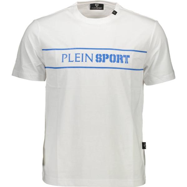 t-shirt Plein sport bianco con stampe