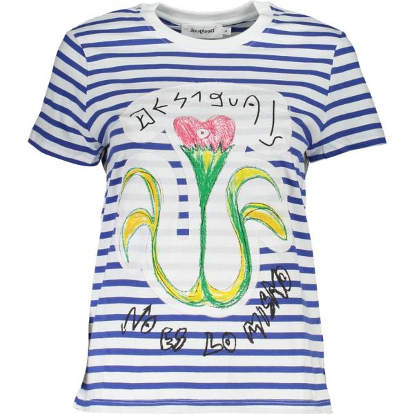 t-shirt Desigual grigio con stampe