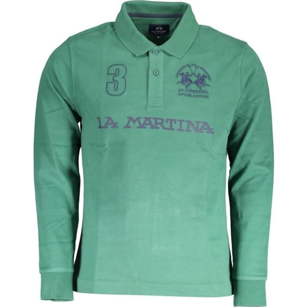polo La martina verde con stampe
