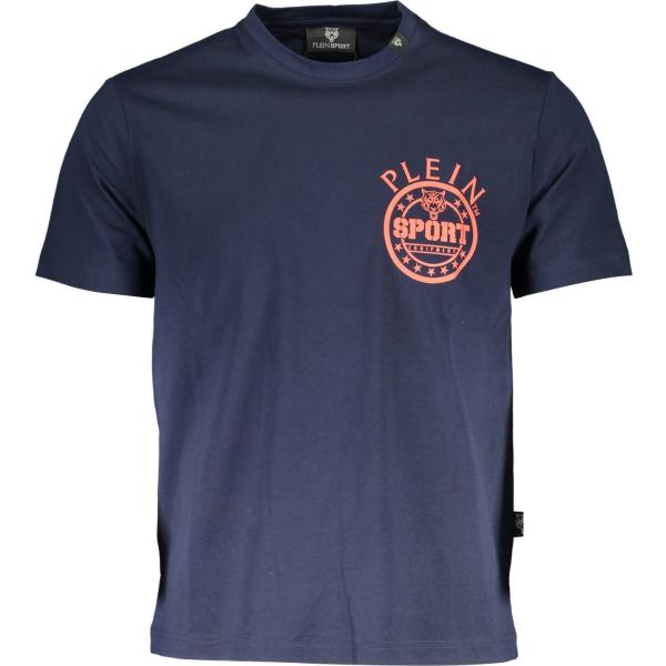 t-shirt Plein sport blu con stampe