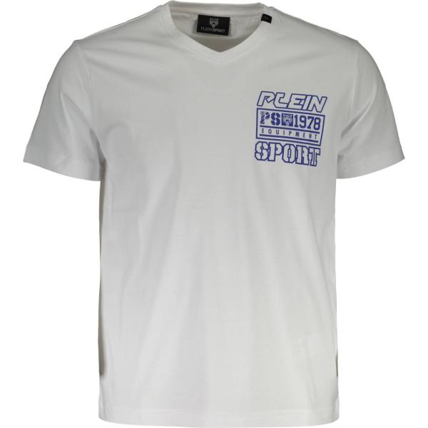 t-shirt Plein sport bianco con stampe