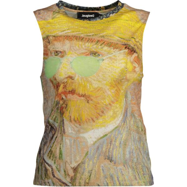 canottiere Desigual marrone con stampe