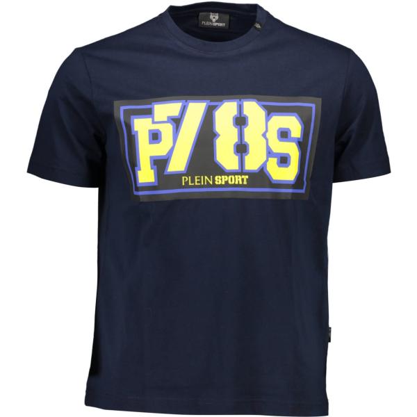 t-shirt Plein sport blu con stampe