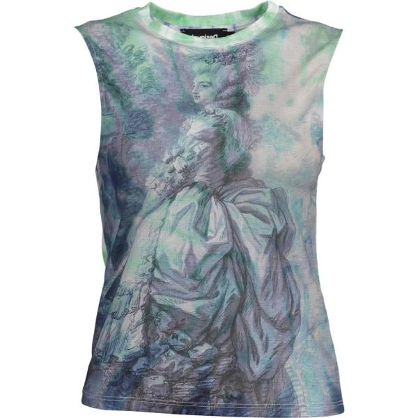 canottiere Desigual blu con stampe