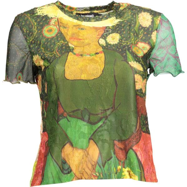 t-shirt Desigual verde con stampe
