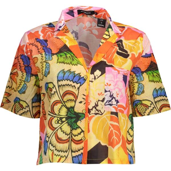 camicie a manica corta Desigual giallo con stampe
