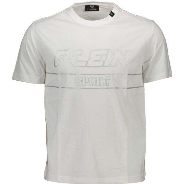 t-shirt Plein sport bianco con stampe