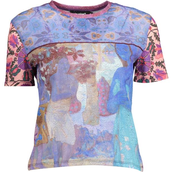 t-shirt Desigual blu con stampe