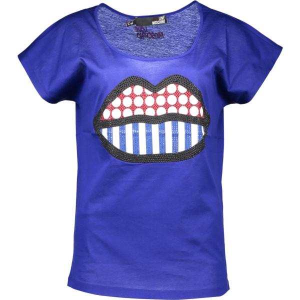 t-shirt Love moschino blu con stampe