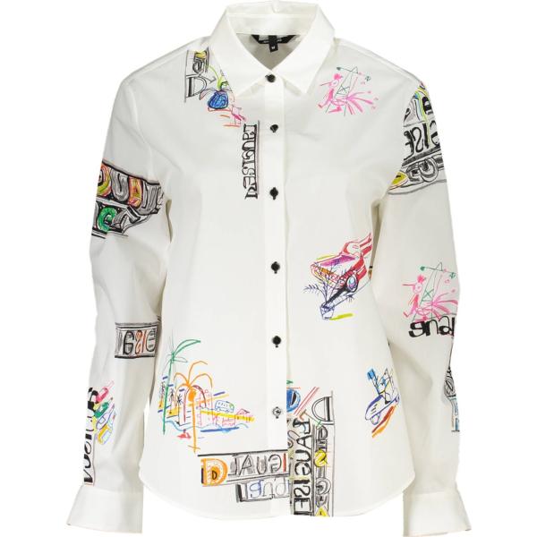 camicie Desigual bianco con stampe