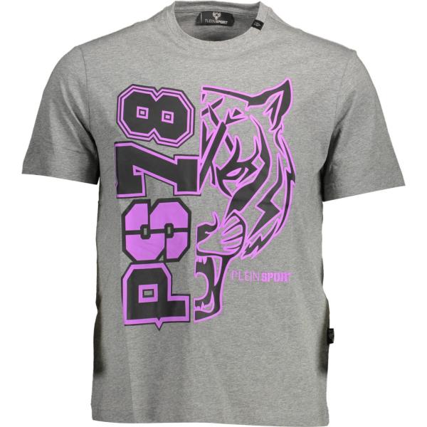t-shirt Plein sport grigio con stampe