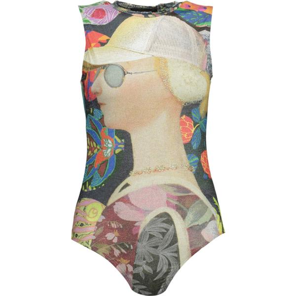 body Desigual grigio con stampe