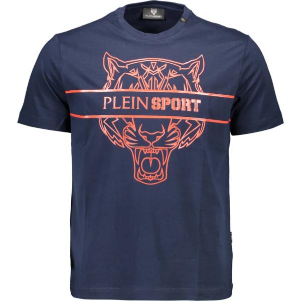 t-shirt Plein sport blu con stampe