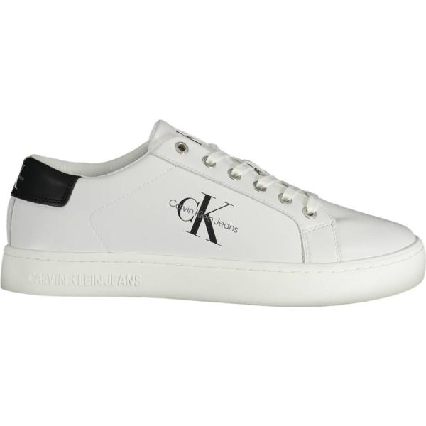 sneakers Calvin klein bianco con stampe