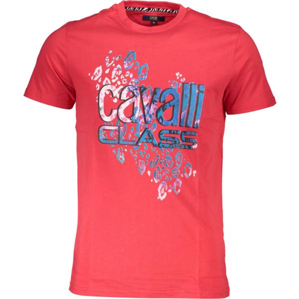 t-shirt Cavalli class rosso con stampe