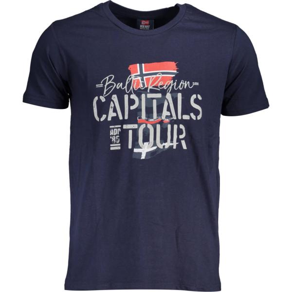 t-shirt Norway 1963 blu con stampe