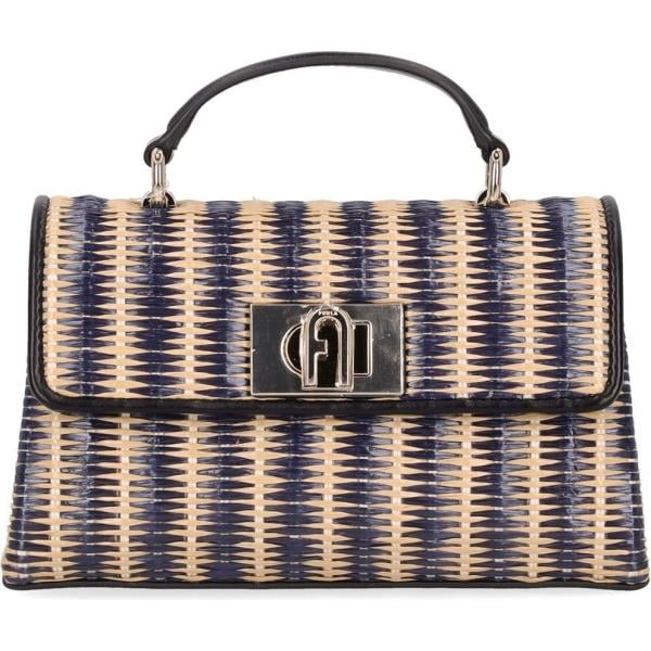 borse a spalla Furla grigio con stampe