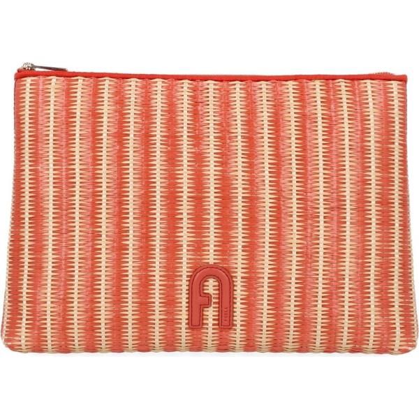 pochette Furla arancione a righe
