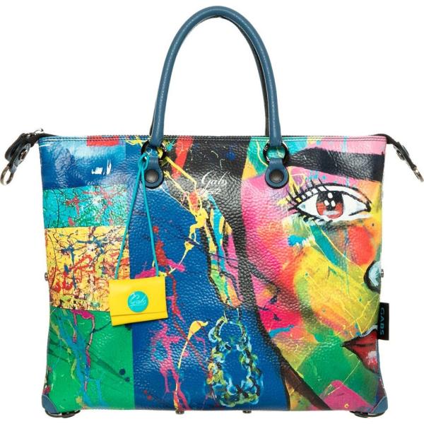 shopping bag Gabs grigio con stampe