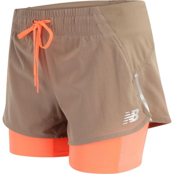 pantaloni corti New Balance marrone con stampe
