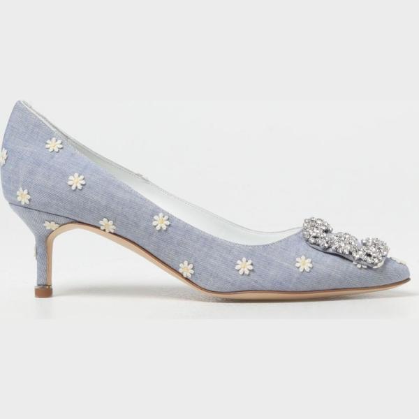 décolleté Manolo Blahnik blu a fiori