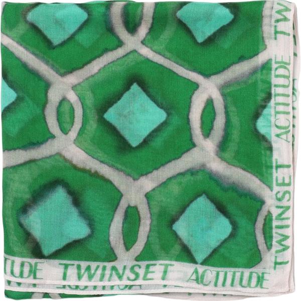 sciarpe Actitude Twinset verde con stampe