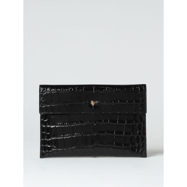 clutch Alexander Mcqueen nero con stampe