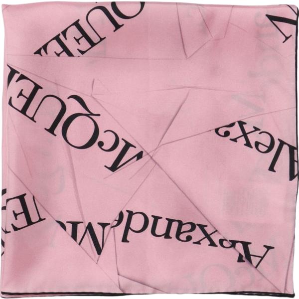 foulard Alexander Mcqueen rosa con stampe