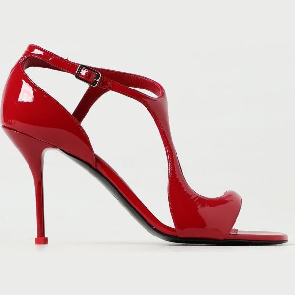 sandali col tacco Alexander Mcqueen rosso