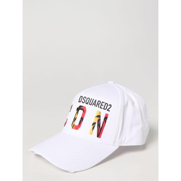 cappelli con visiera Dsquared2 bianco con stampe
