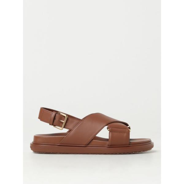 sandali in pelle Marni marrone