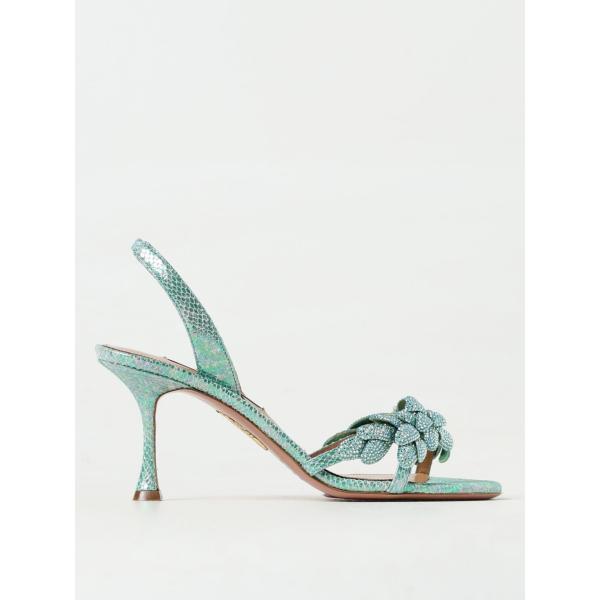 sandali col tacco Aquazzura verde serpente