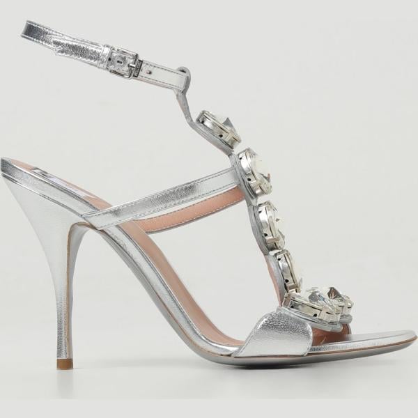 sandali col tacco Moschino Couture grigio