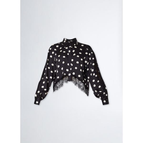 camicie Liujo nero a pois