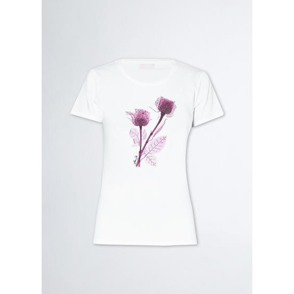 t-shirt Liujo viola con stampe
