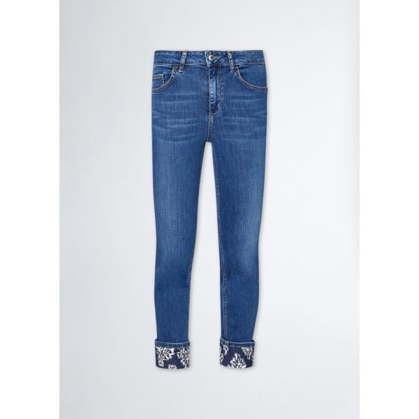 jeans skinny Liujo blu a fiori