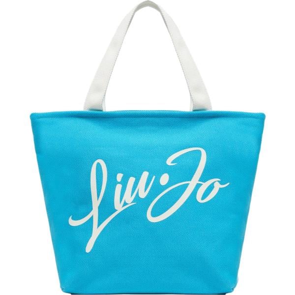 shopping bag Liujo blu con stampe
