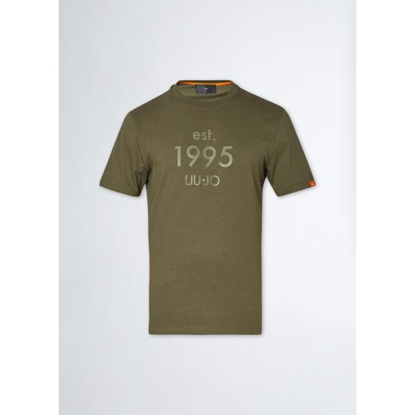 t-shirt Liujo verde con stampe
