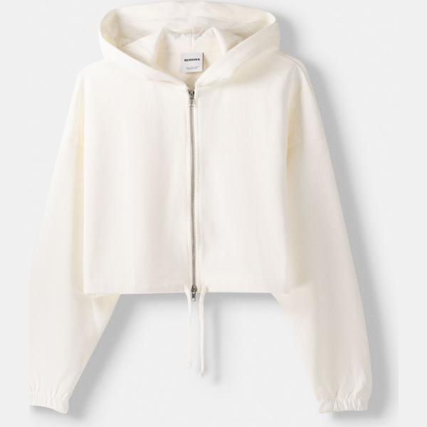 sudaderas con capucha Bershka blanco