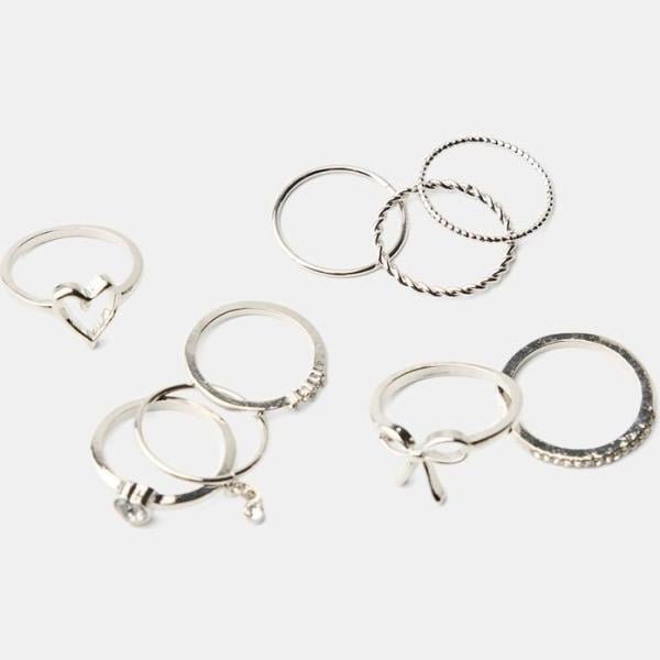 anillos Bershka blanco