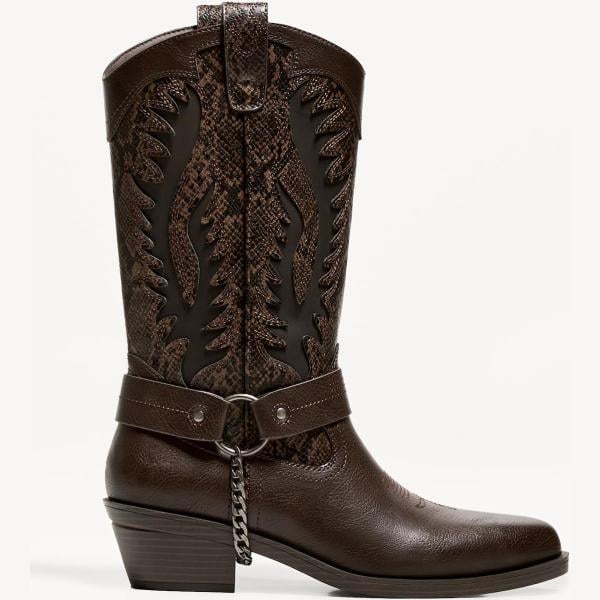 botas y botines Bershka marrón animalier