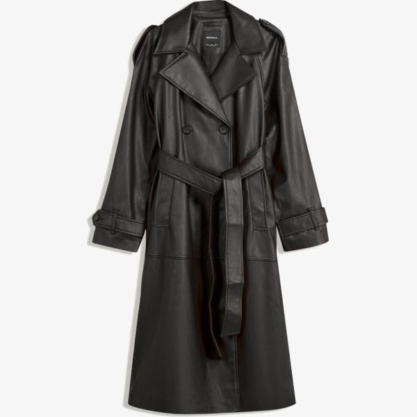 trench Bershka negro