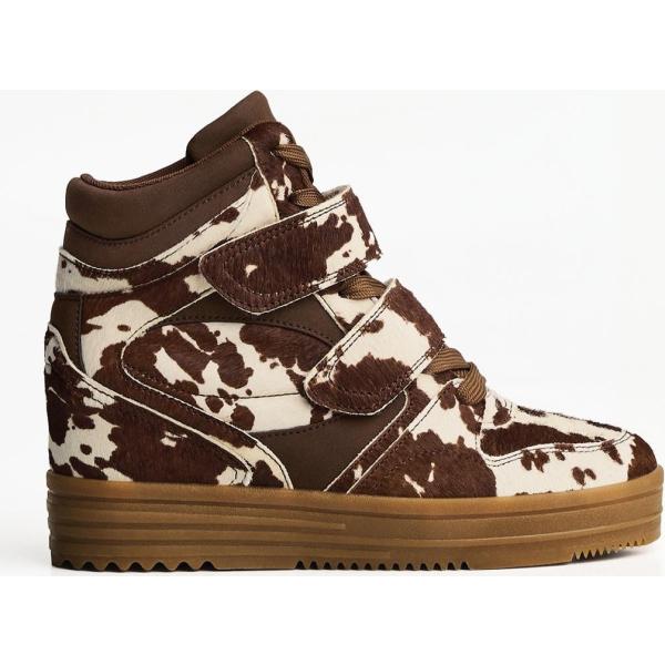 sneakers Bershka marrón animalier