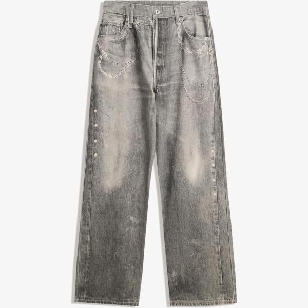 vaqueros Bershka gris con diseños