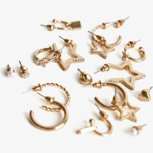 pendientes Bershka blanco