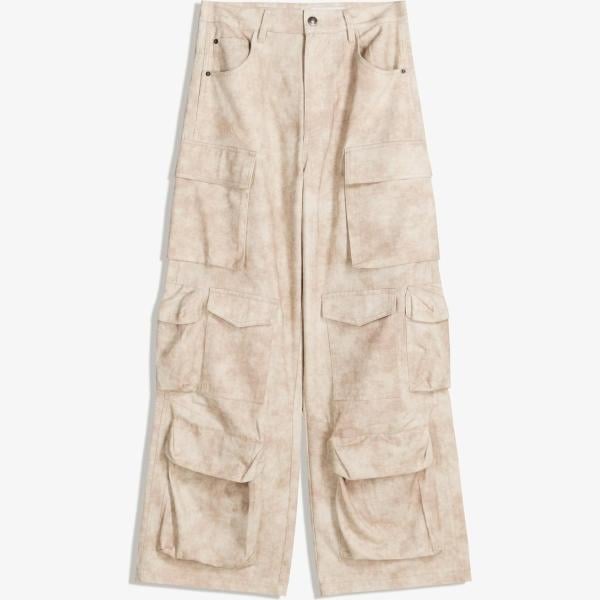 pantalones cargo Bershka marrón con diseños