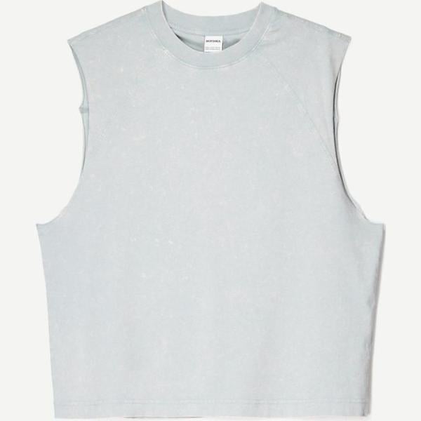 camisetas sin mangas Bershka blanco